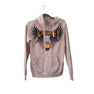 Journey Hoodie Womens Size XS Pink Band Winged Scarab Graphic Rock N Roll